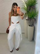 Conjunto no Linho Tassiana - Branco - frente