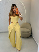 Conjunto no Linho Tassiana - Amarelo - frente