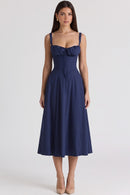 Vestido Bustier Mavie - Azul Marinho - frente