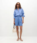 Conjunto 100% Linho Short e Camisa - Azul - frente