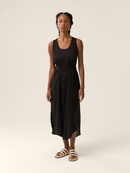 Vestido Midi Gabiroba em Linho - Preto - frente