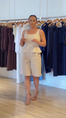 Conjunto Bianca em Linho - Bege - frente