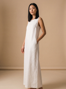 Vestido Midi Alice em Linho - Branco - frente