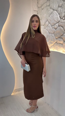 Vestido Capa Iasa - Marrom - frente