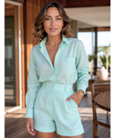 Conjunto Nila Toque de Linho - Verde Menta - frente
