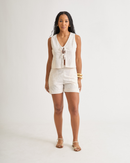 Conjunto Plumeria em Linho - Off White - frente