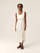 Vestido Midi Gabiroba em Linho - Off White - frente