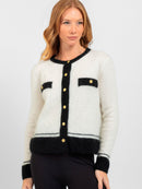 Casaqueto em Mescla de Mohair - Off White - frente