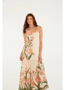 Vestido Flor Bordada Sonho de Tulipas - Off White - frente
