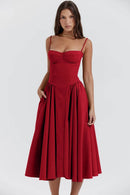 Vestido Midi Modelador Tina - Vermelho - frente