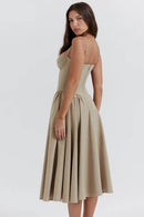 Vestido Midi Modelador Tina - Bege - costas