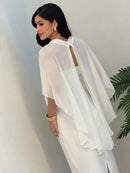 Vestido Longo Tomara Que Caia Capa Margot - Branco - costas