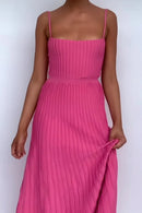 Vestido Midi Ivy - Pink - detalhe