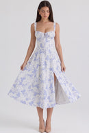 Vestido Bustier Mavie - Azul Floral - frente