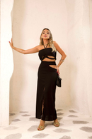 Conjunto Maravilhoso em Linho - Preto - frente