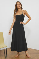 Vestido Midi Ivy - Preto - frente