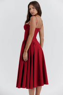 Vestido Midi Modelador Tina - Vermelho - lateral
