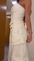 Conjunto All Jeans Ana - Off White - lateral