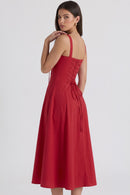 Vestido Bustier Mavie - Vermelho - costas
