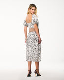 Vestido Midi Animal Print com Mangas Bufantes - Animal Print - costas