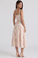 Vestido Bustier Mavie - Branco Floral - costas