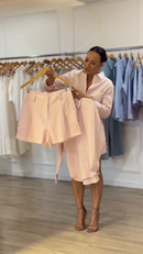Conjunto Lilian Camisa e Short - Rosa Claro - detalhe