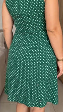 Vestido Poá Botões - Verde - detalhe