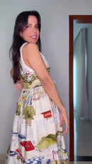 Vestido Midi Estampado em Malha - Estampado - frente
