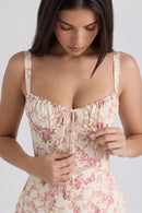 Vestido Bustier Mavie - Branco Floral - detalhe