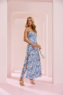 Vestido Graziela - Azul Estampado - detalhe