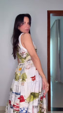 Vestido Midi Estampado em Malha - Estampado - lateral