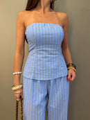 Conjunto tricoline listrado Valen