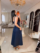Vestido Maria Clara Jeans Escuro