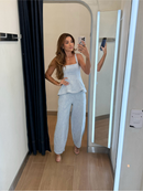 Conjunto Jeans Cintura Alta Texturizada