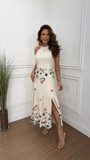 Vestido Linho Bordado Angelica