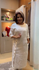 Vestido 100% Linho Botões Tania