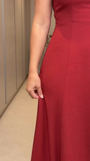 Vestido Longo e Liso em tecido Duna