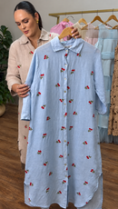 Chemise Cereja em Linho Italiano