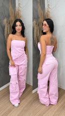 Conjunto All Jeans Rosa