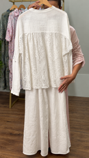Conjunto em Linho Italiano com Renda
