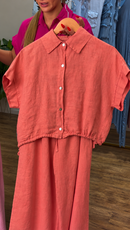 Conjunto Camisa e Pantacourt em Linho