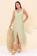 Vestido Midi de Alfaiataria Viscose Alicia