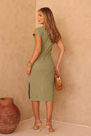 Vestido Midi Texturizado Aurora
