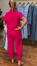 Conjunto Camisa e Pantacourt em Linho