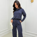 Conjunto Lanzinha Blusa Detalhe Bolsos e Pantalona