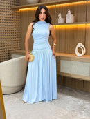 Vestido malha moletinho gola alta