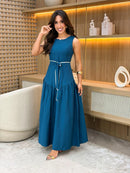 Vestido Linho Marrant | Acompanha Faixa
