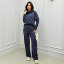 Conjunto Lanzinha Blusa Detalhe Bolsos e Pantalona