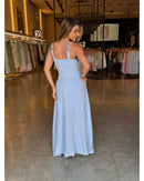 Vestido Feminino Longo e Detalhes Bordado