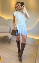 Vestido macaquinho Francine em Chiffon